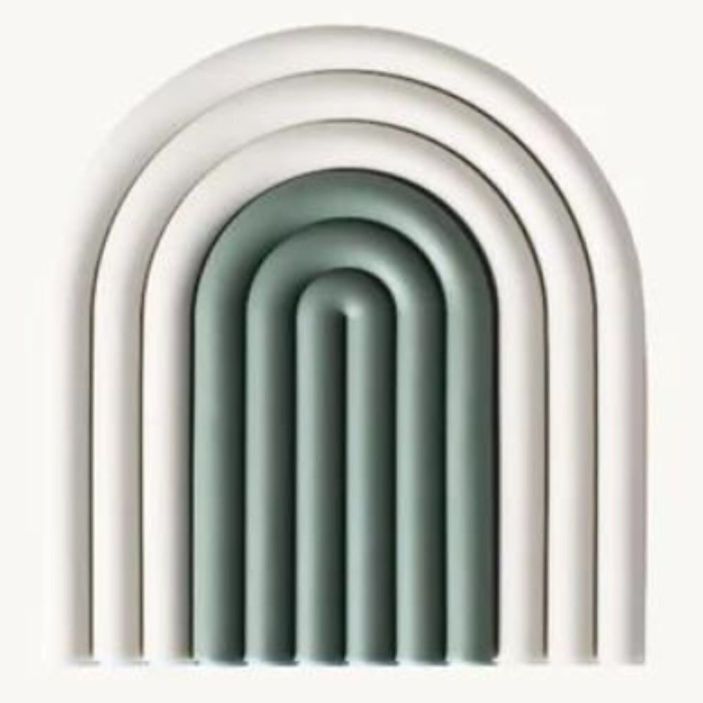 Arch Trivet Bowl Cushions.- Green Tones